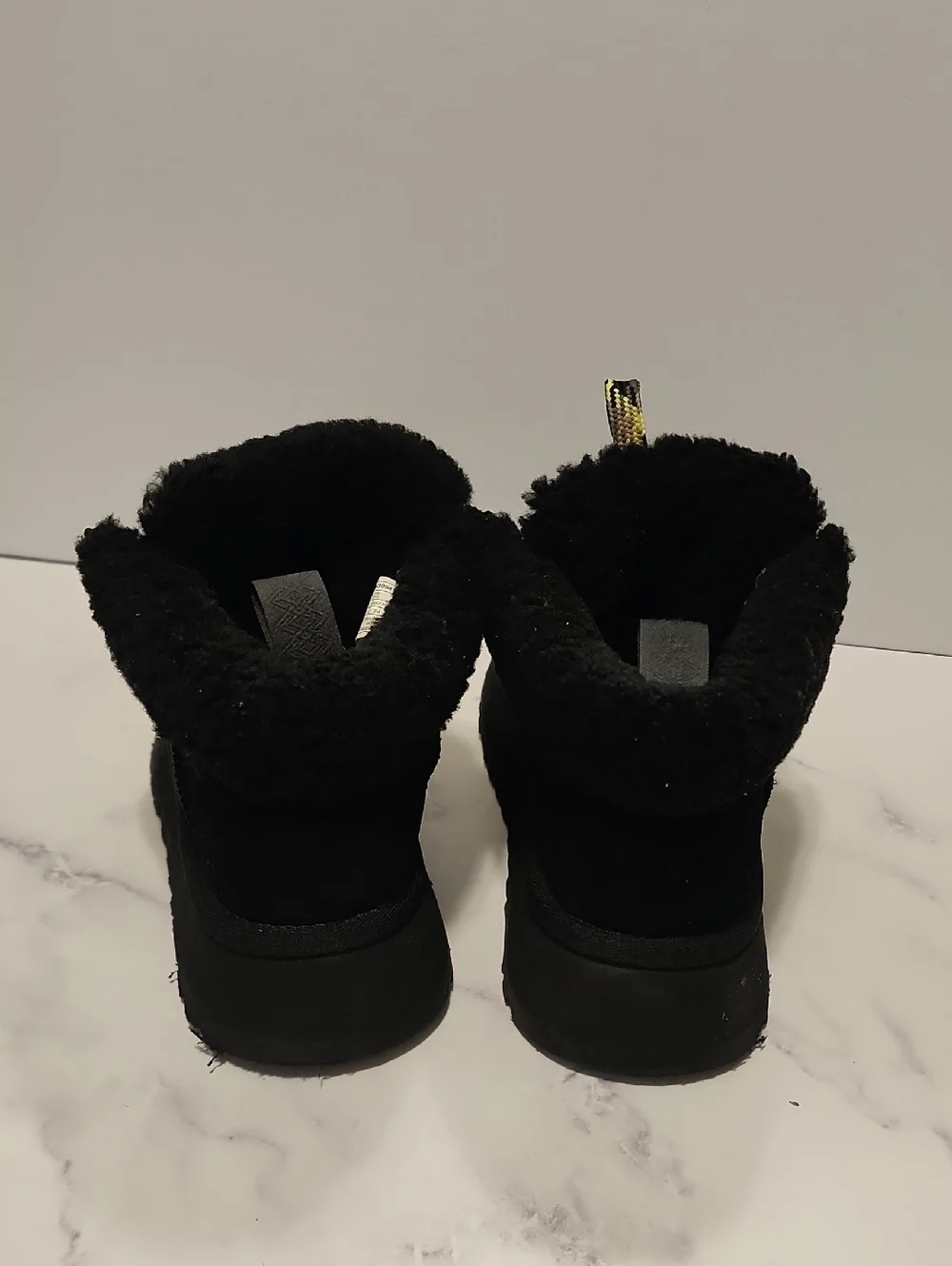 Ugg  Black Winter Boots with Yellow Accent Laces